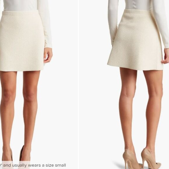 Theory Women's Teslia A-Line Skirt Vanilla Cream Sz P and Large NWt 298 - Picture 1 of 9